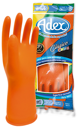 ADEX GUANTE COLORS NARANJA No.8 PAR