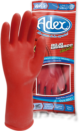 ADEX GUANTE ROJO GRABADO N.9 PAR