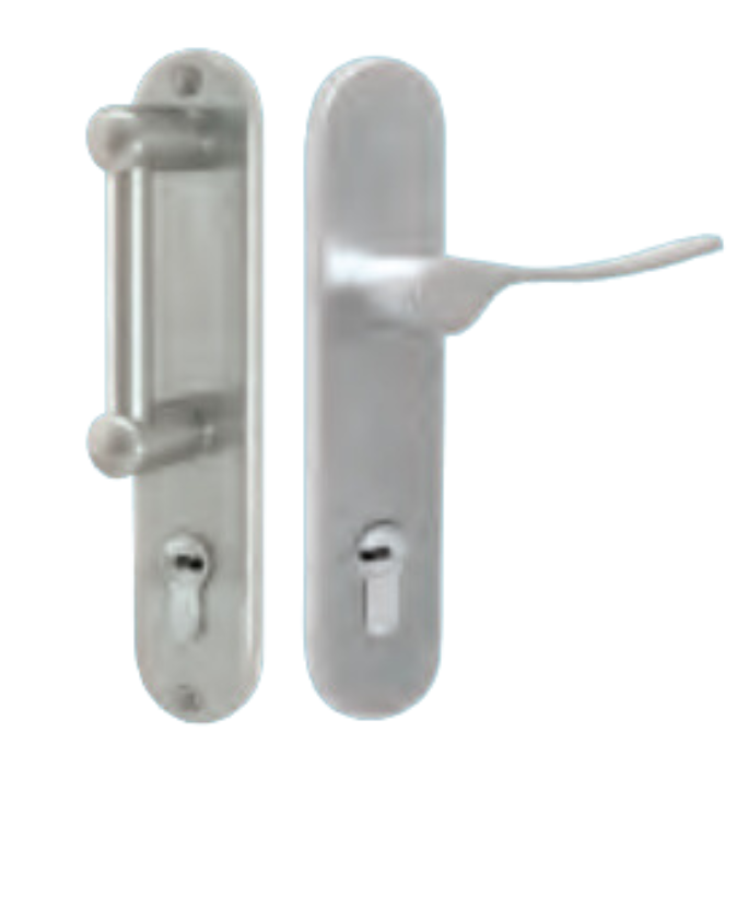 CERRADURA BARCELONA TESA ENTRADA MANIJA-JALADERA DERECHA NÍQUEL SATÍN LLAVE-LLAVE (MX82304)