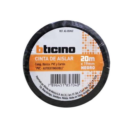 BTICINO CINTA AISLANTE NEGRA 19MM X 20M (E)