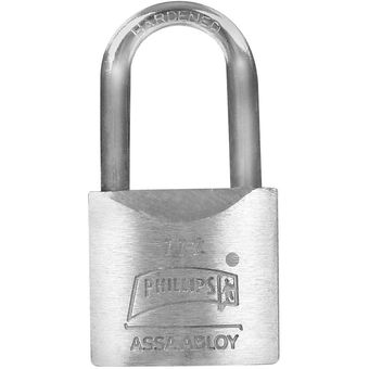 CANDADO METÁLICO PHILLIPS 112 GANCHO LARGO BLISTER (MX266)(H)