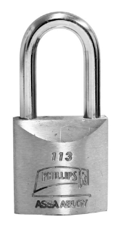 CANDADO METÁLICO PHILLIPS 113 GANCHO LARGO GEMELO BLISTER (MX1178)(H)