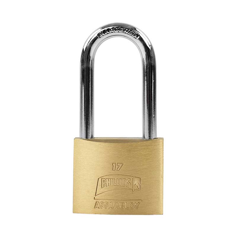 CANDADO PHILLIPS 17 GANCHO LARGO LATÓN MACIZO (MX240)(H)