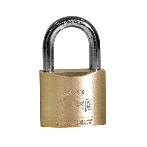 CANDADO PHILLIPS AS-40 LLAVE-PUNTOS LATÓN MACIZO (MX1262)(H)