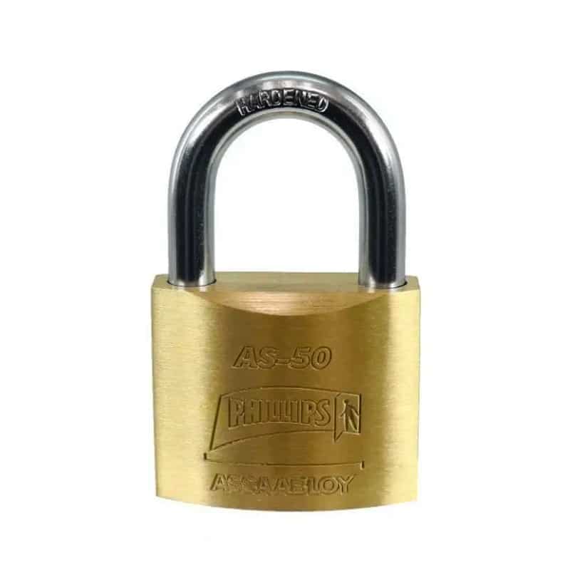 CANDADO PHILLIPS AS-50 LLAVE-PUNTOS LATÓN MACIZO (MX1263)(H)