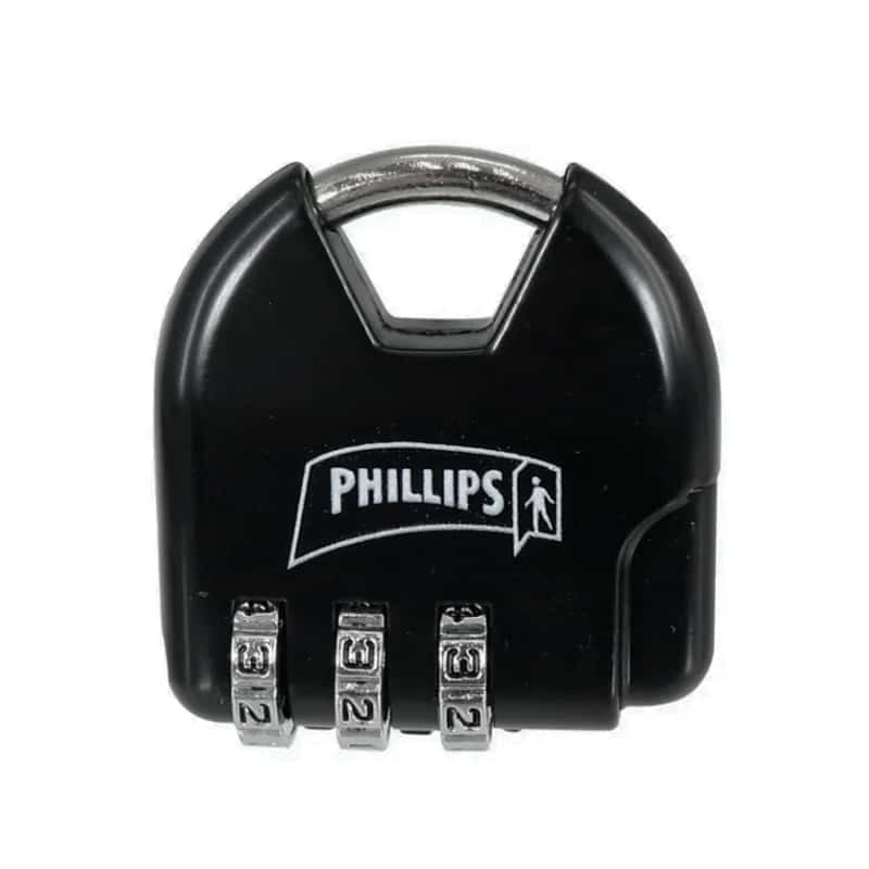 CANDADO DE COMBINACIÓN 4 PHILLIPS (MALETERO) NEGRO BLISTER (MX2320)(H)