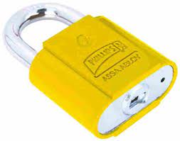 CANDADO METÁLICO PHILLIPS 6 GANCHO CORTO AMARILLO (MX1526)(H)
