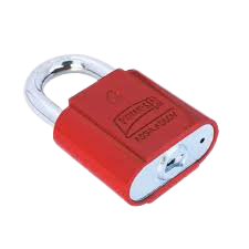 CANDADO METÁLICO PHILLIPS 6 GANCHO CORTO ROJO (MX1528)(H)