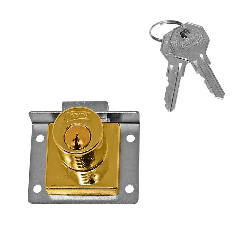CERRADURA PHILLIPS 24 LATÓN P/MUEBLE (MX6)(H)