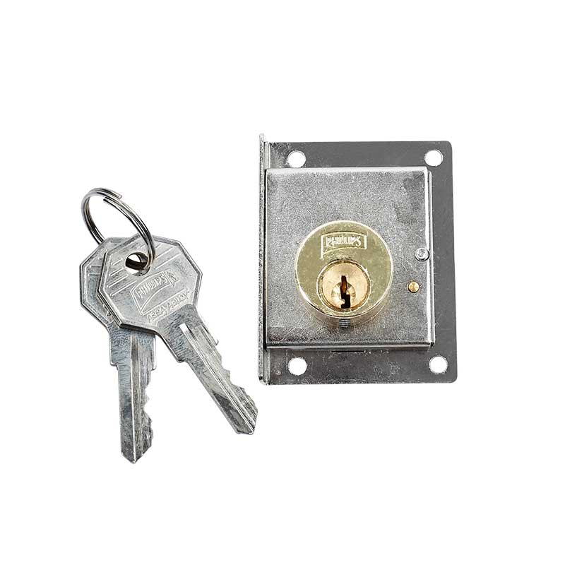CERRADURA PHILLIPS 72 IZQUIERDA CROMO P/PUERTA CORREDIZA MUEBLE (MX21)(H)