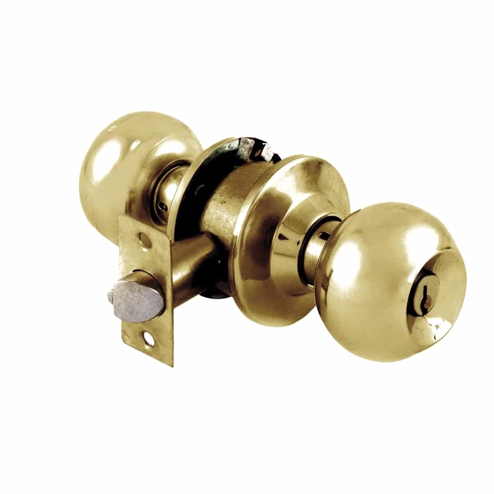 CERRADURA YALE BALL RECÁMARA LATÓN BRILLANTE (MX80032)
