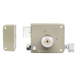 CERRADURA PHILLIPS X-720 CLÁSICA IZQUIERDA BEIGE TETRA LLAVE SOBREPONER (MX1740)(H)