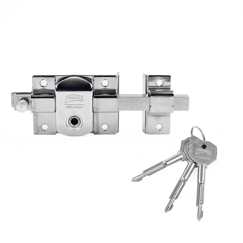 CERRADURA PHILLIPS X-900 DERECHA CROMO TETRA LLAVE SOBREPONER (MX411)(H)