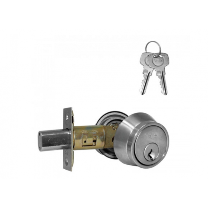 CERROJO YALE B400P LLAVE-LLAVE CROMO MATE (MX80709)