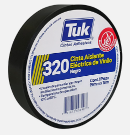 CINTA TUK NEGRA VINIL 320 19MM X 18M (345008)(E)