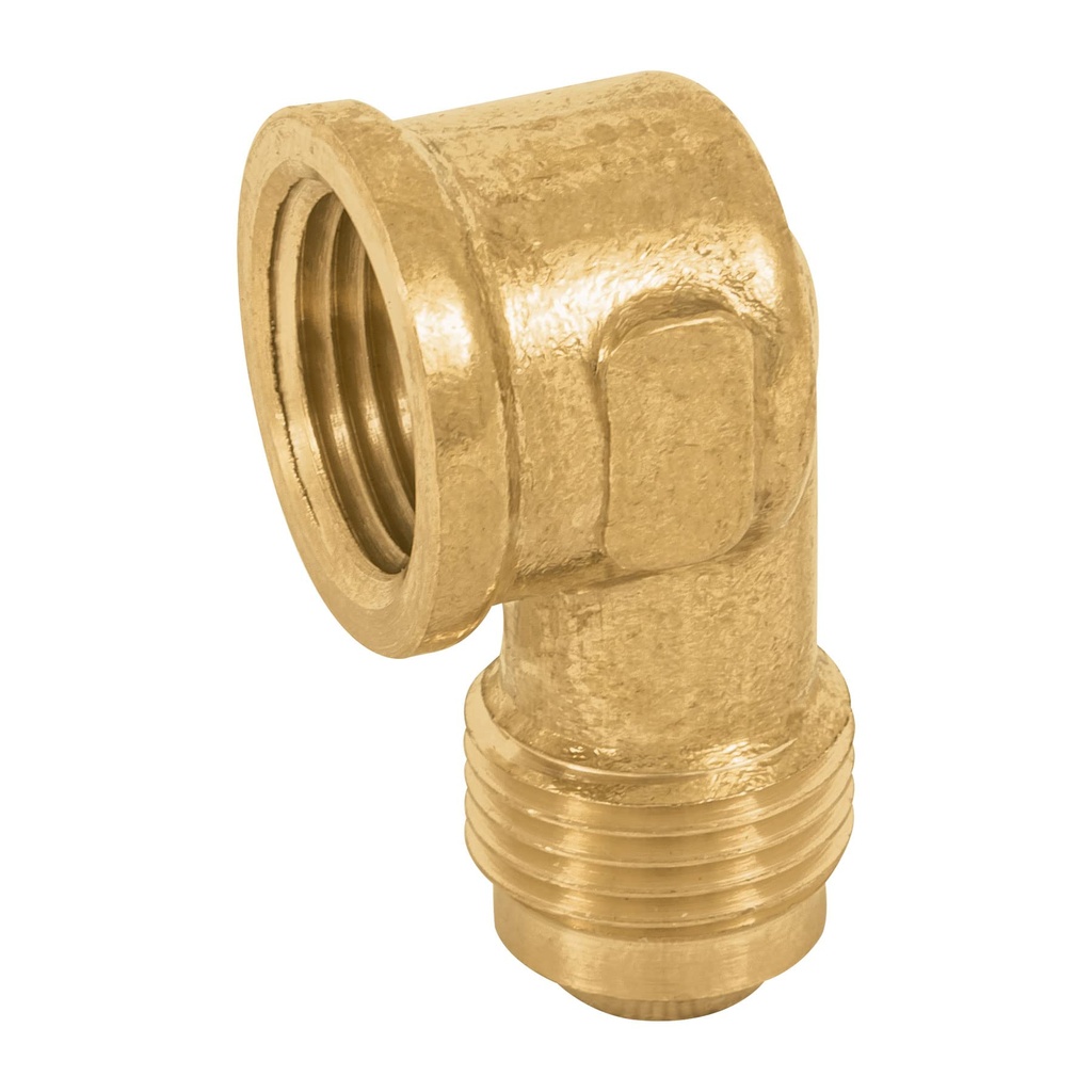 IUSA CODO P/ESTUFA 90° 3/8" x 1/2" LATÓN P/GAS (312016)(H)