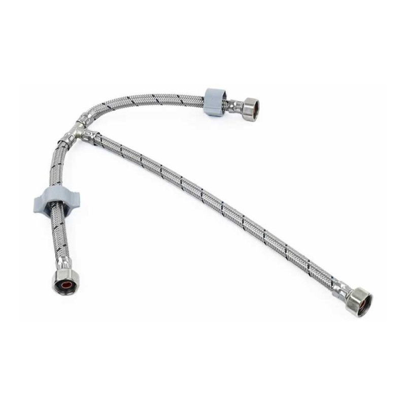 COFLEX MANGUERA ACERO P/LAVAVAJILAS "T" 1/2"FIP x 1/2"FIP x 1/2"FIP 55CM (AL-T55)