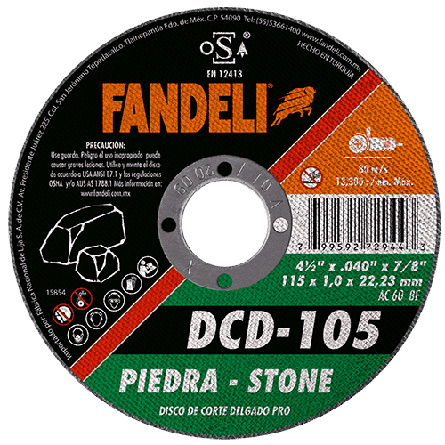 DISCO FANDELI CORTE DELGADO P/PIEDRA 4-1/2" (72944)(H)