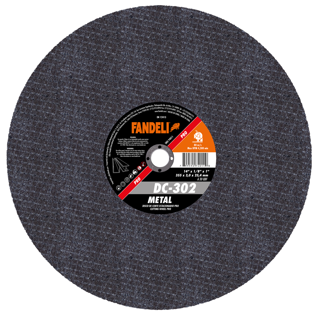 DISCO FANDELI ESTACIONARIO CORTE P/METAL C/HUECOS 14" (74011)(H)