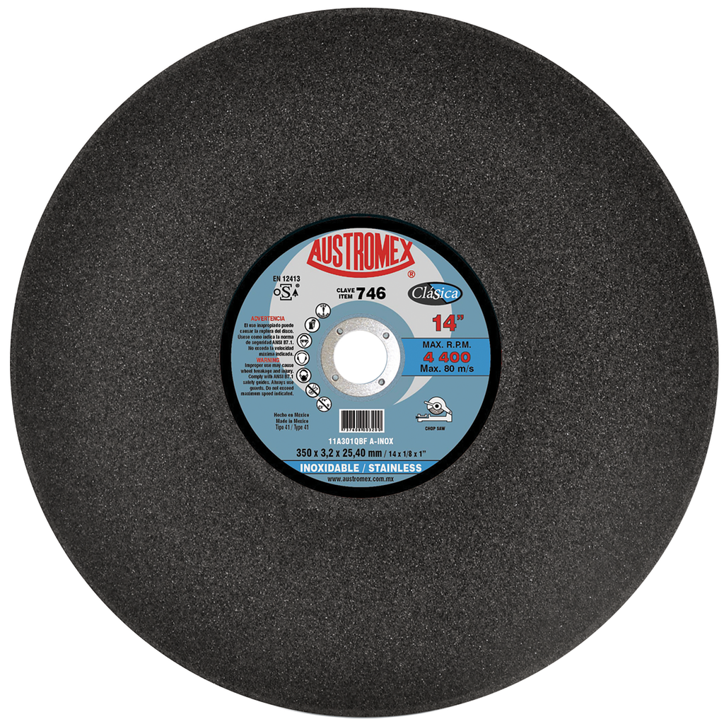 DISCO AUSTROMEX ESTACIONARIO P/CORTE INOXIDABLE 14" (746)(H)