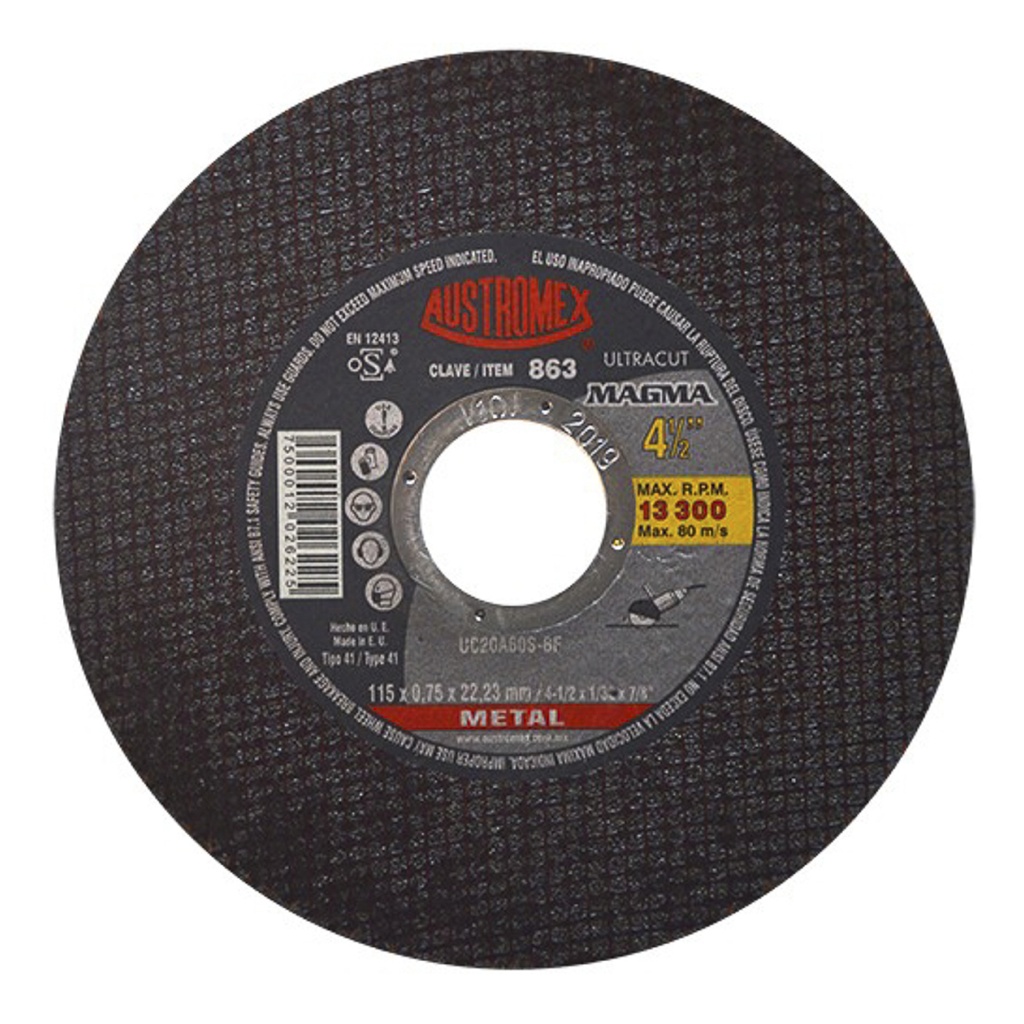 DISCO PLANO AUSTROMEX P/CORTE METAL 4-1/2" (863)(H)