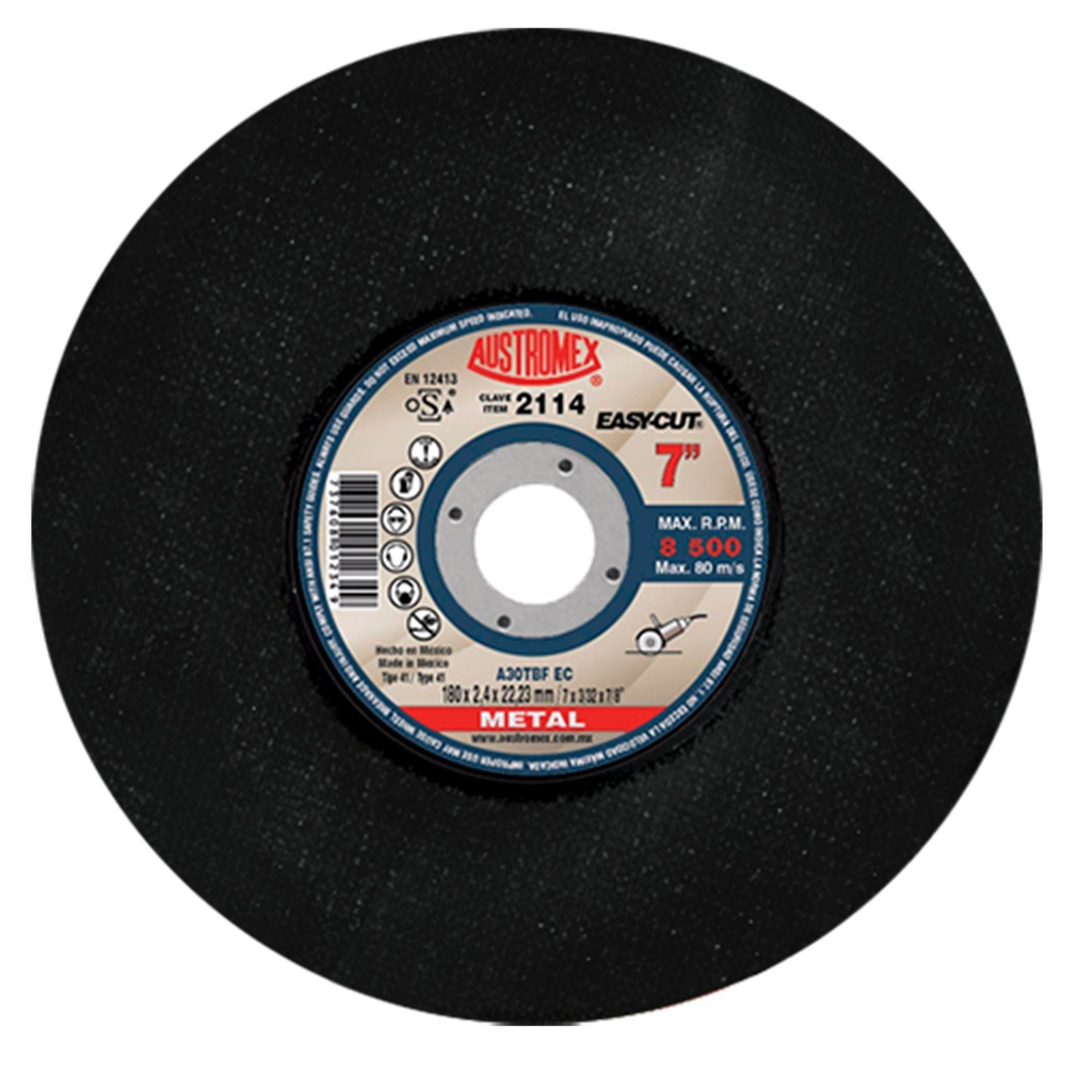 DISCO PLANO AUSTROMEX P/CORTE METAL 7" (2114)(H)