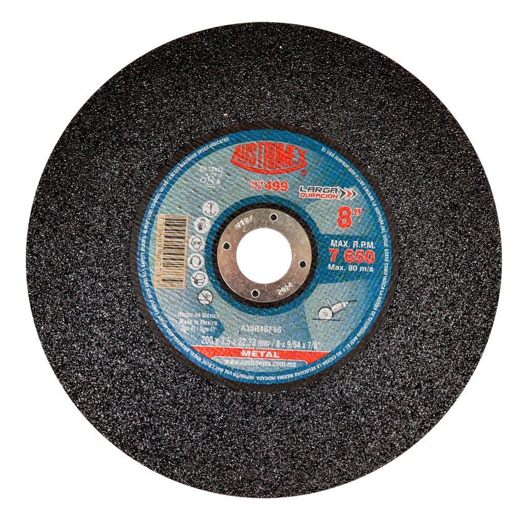 DISCO PLANO AUSTROMEX P/CORTE METAL 8" (499)(H) BBB