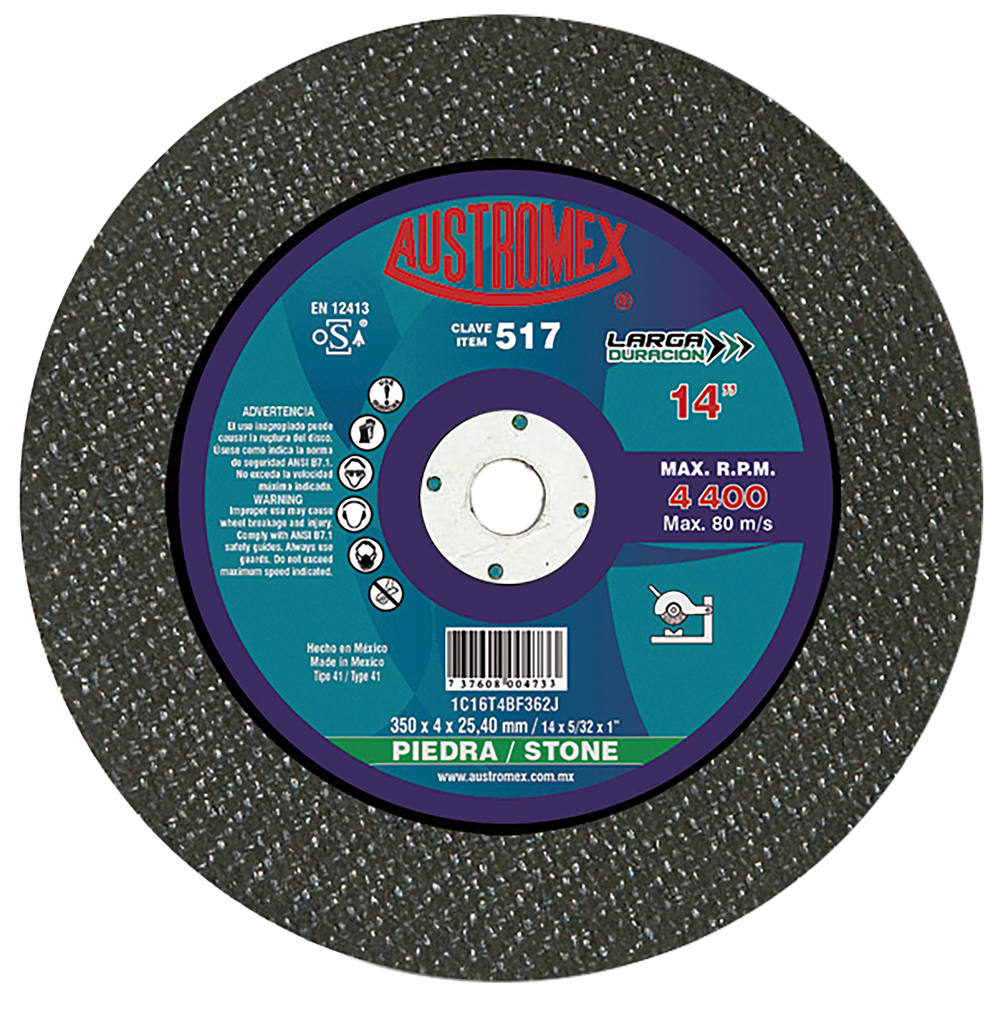 DISCO ESTACIONARIO AUSTROMEX P/CORTE PIEDRA 14" (517)(H)