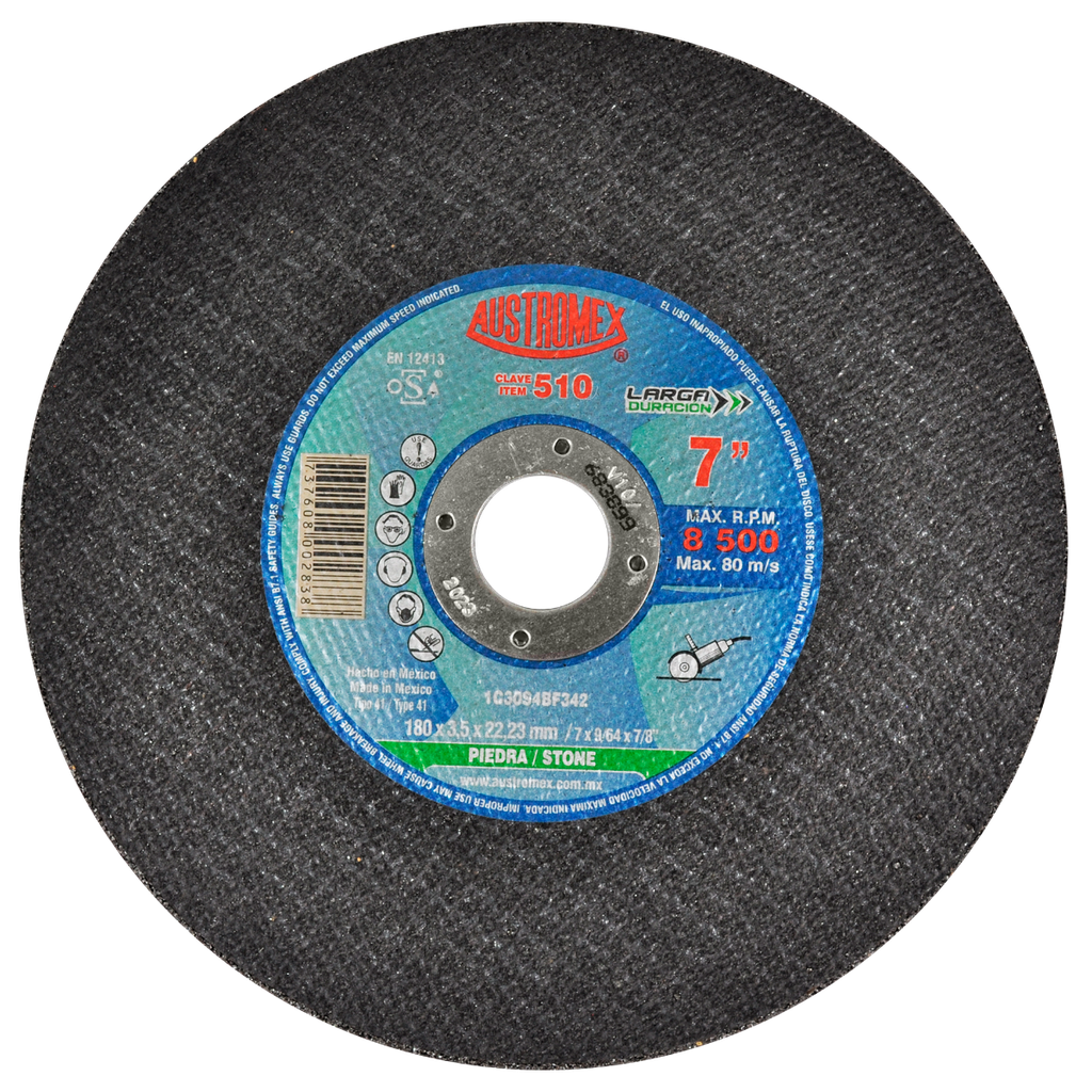 DISCO PLANO AUSTROMEX P/CORTE PIEDRA 7" (510)(H) DDD