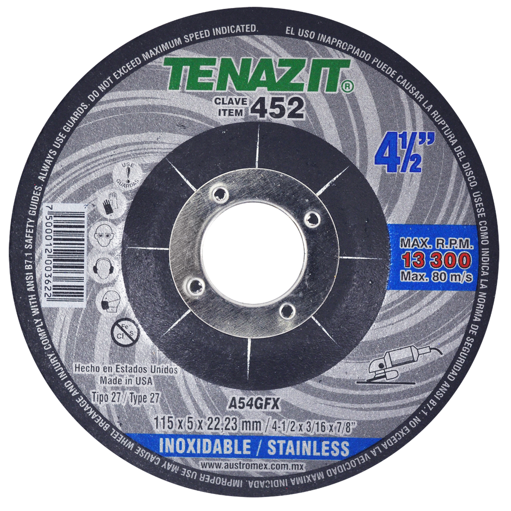 DISCO CAZUELA AUSTROMEX P/DESBASTE PULIDO 4-1/2" (452)(H)