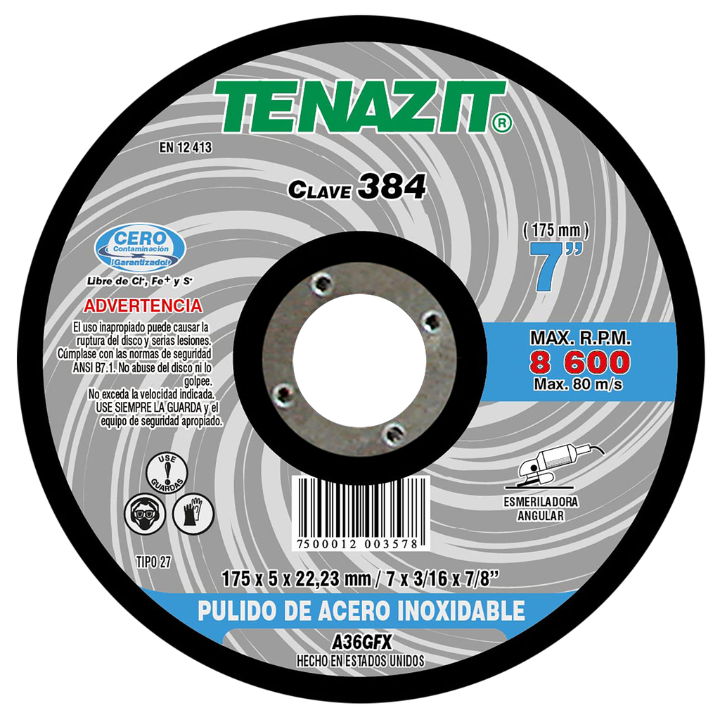 DISCO CAZUELA AUSTROMEX P/DESBASTE-PULIDO 7" (384)(H) BBB