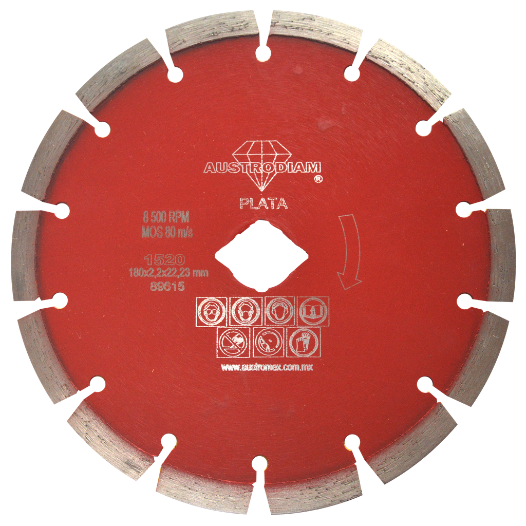 DISCO DIAMANTE AUSTROMEX RIN SEGMENTADO P/CANTERA 7" PLATA (1520)(H)