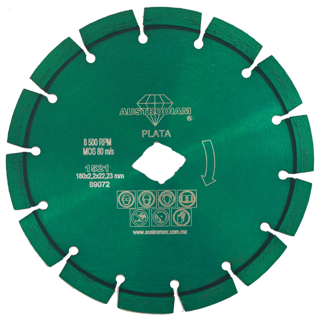 DISCO DIAMANTE AUSTROMEX RIN SEGMENTADO P/GRANITO 7" PLATA (1521)(H)