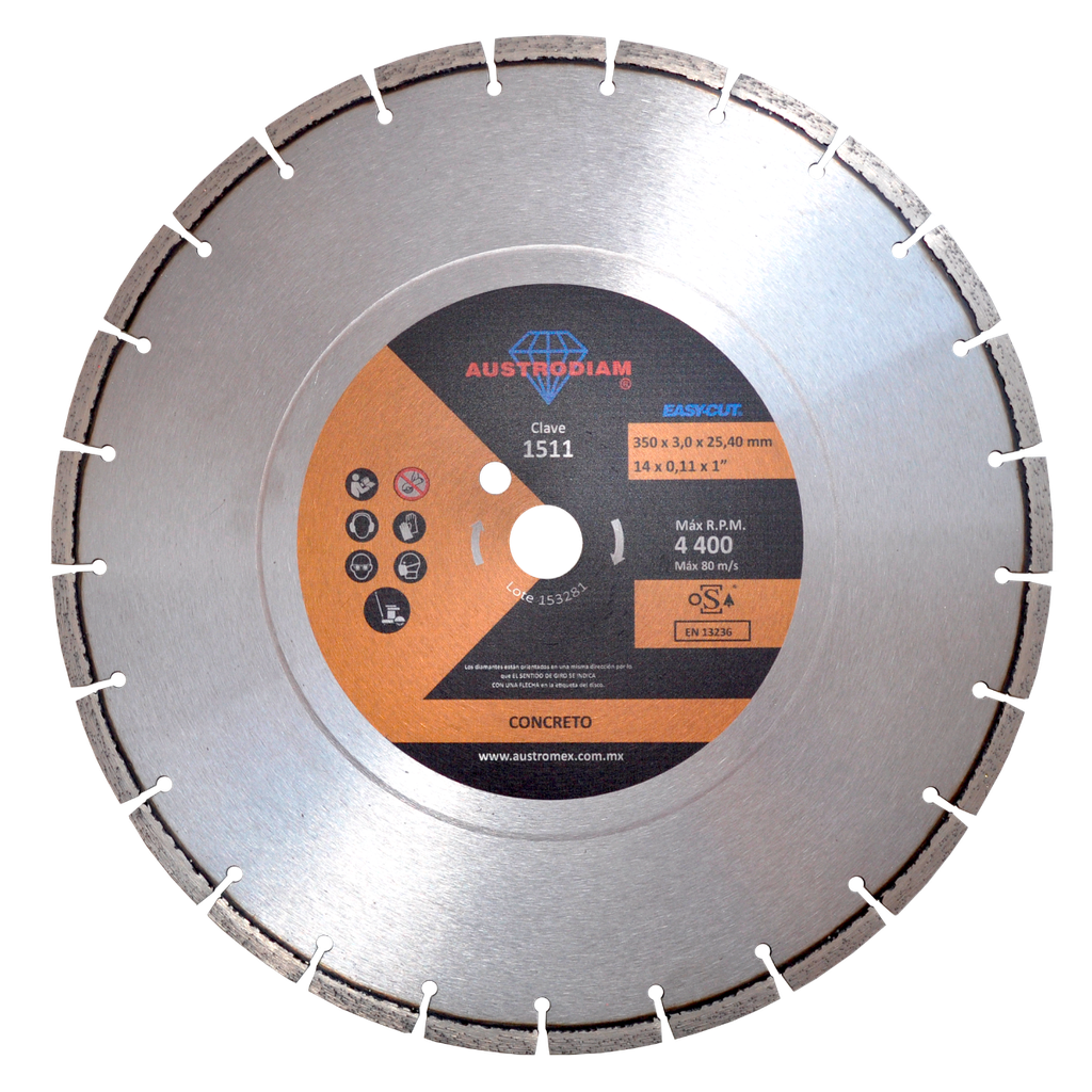 DISCO DIAMANTE AUSTROMEX RIN SEGMENTADO P/CONCRETO 14" (1511)(H)