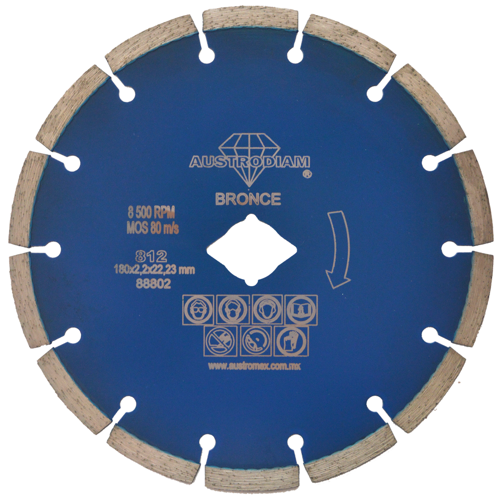 DISCO DIAMANTE AUSTROMEX RIN SEGMENTADO USO GENERAL 7" BRONCE (812)(H)
