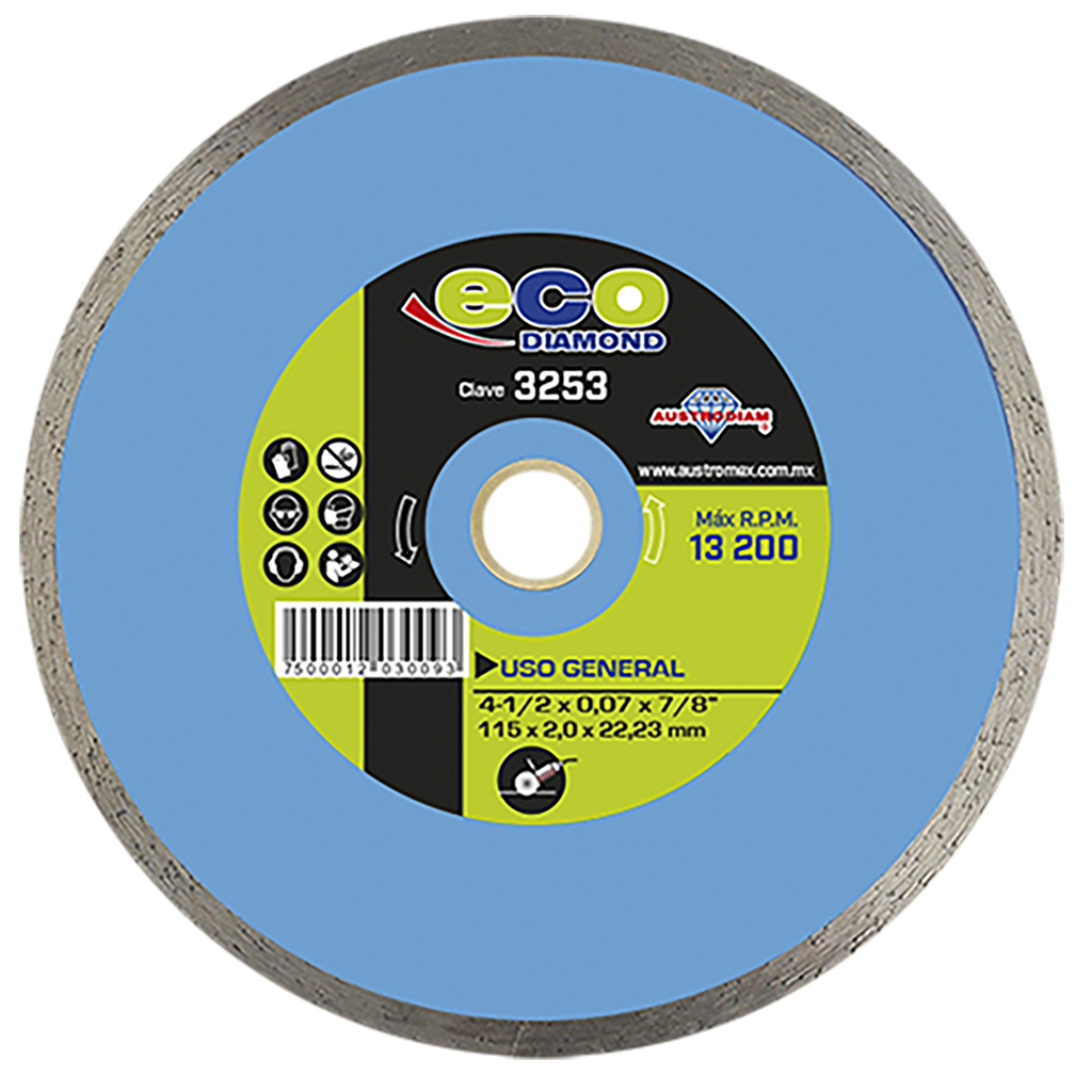 DISCO DIAMANTE AUSTROMEX RIN CONTINUO USO GENERAL 4-1/2" (3253)(H)