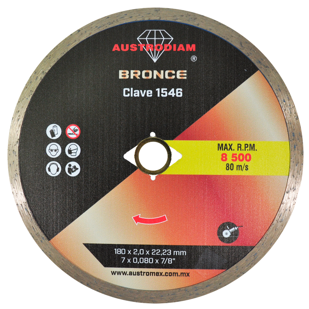 DISCO DIAMANTE AUSTROMEX RIN CONTINUO USO GENERAL 7" BRONCE (1546)(H)