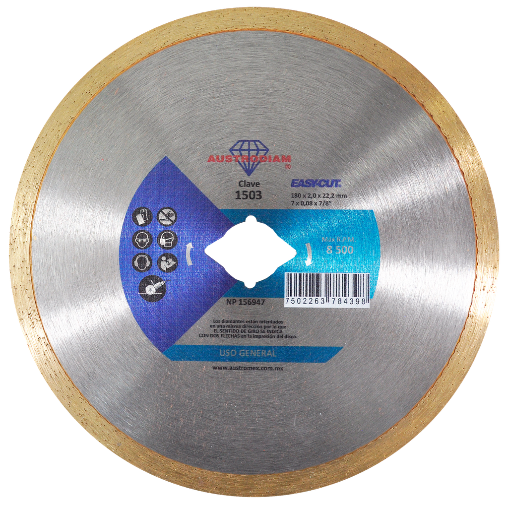 DISCO DIAMANTE AUSTROMEX RIN CONTINUO USO GENERAL 7" (1503)(H)