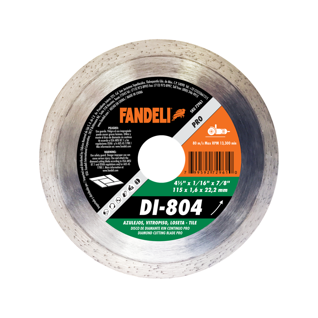 DISCO DIAMANTE FANDELI RIN CONTINUO 4-1/2" (72961)(H)
