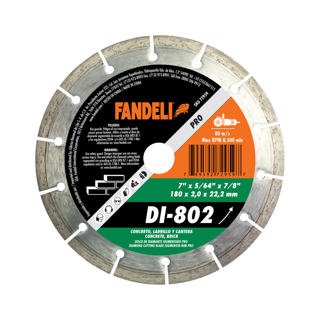 DISCO DIAMANTE FANDELI RIN SEGMENTADO 7" (72959)(H)