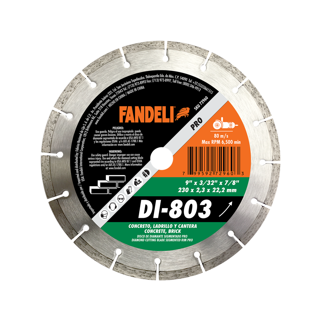 DISCO DIAMANTE FANDELI SEGMENTADO 9" (72960)(H)