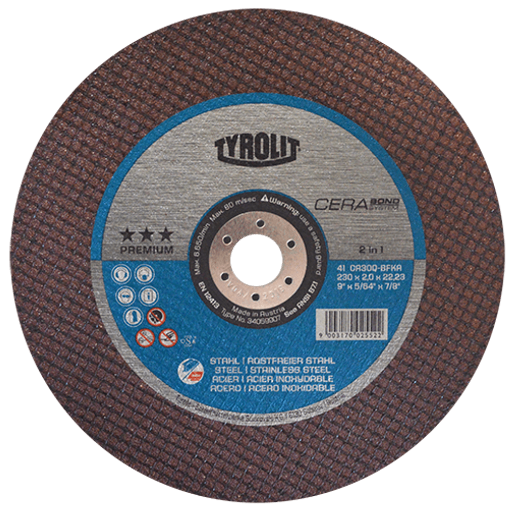 DISCO PLANO AUSTROMEX P/CORTE METAL-INOXIDABLE 9" (4256)(H)