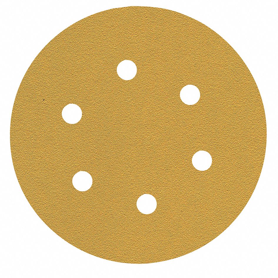 DISCO C/VELCRO 6" FANDELI A080 C/6 PERFORACIONES GRANO 120 AMARILLO (04632)(H)