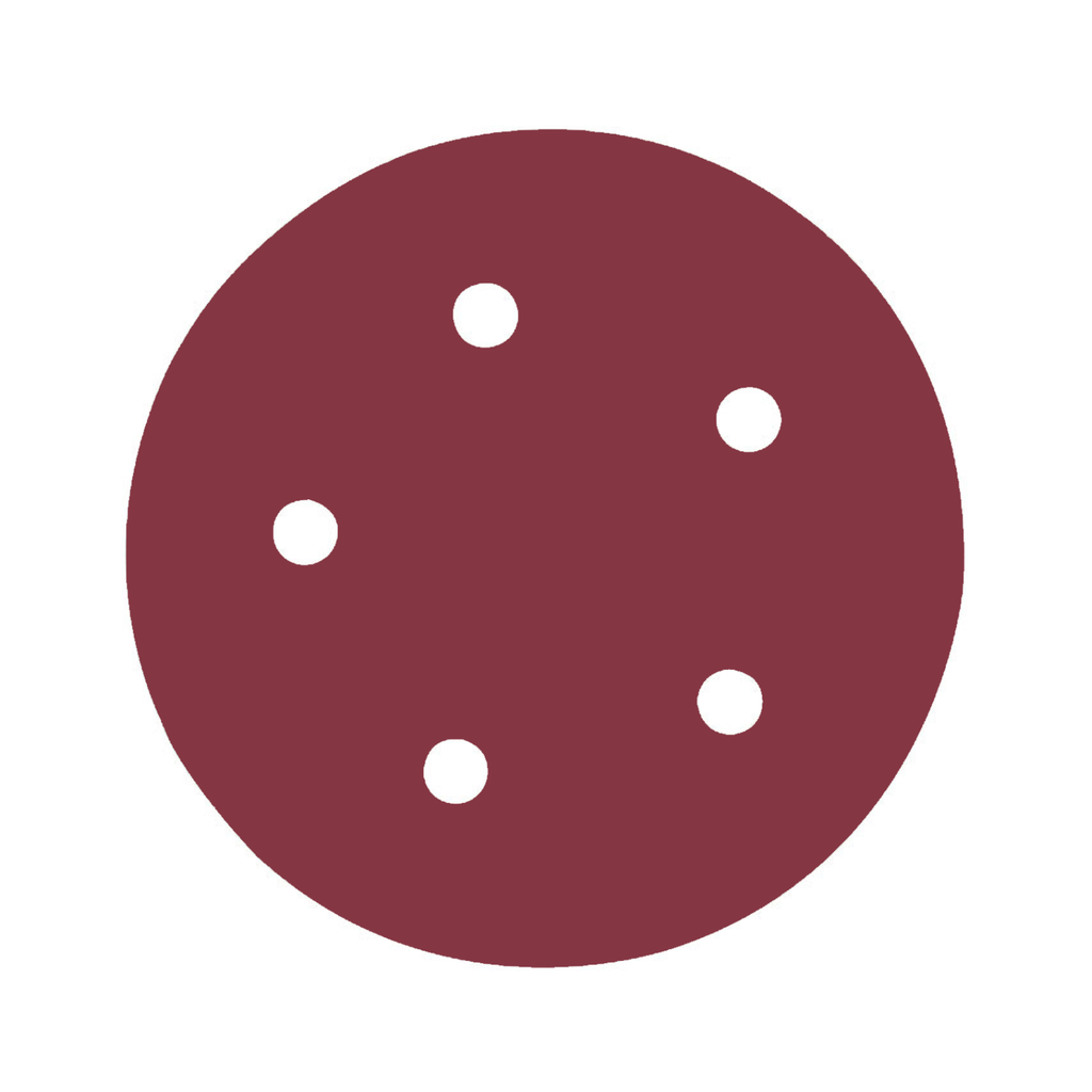 DISCO C/VELCRO 5" FANDELI B080 C/5 PERFORACIONES GRANO 400 ROJO (73548)(H)