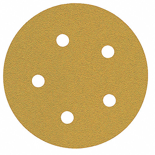 DISCO C/VELCRO 5" FANDELI E080 C/5 PERFORACIONES GRANO 60 AMARILLO (04102)(80080)(H) 