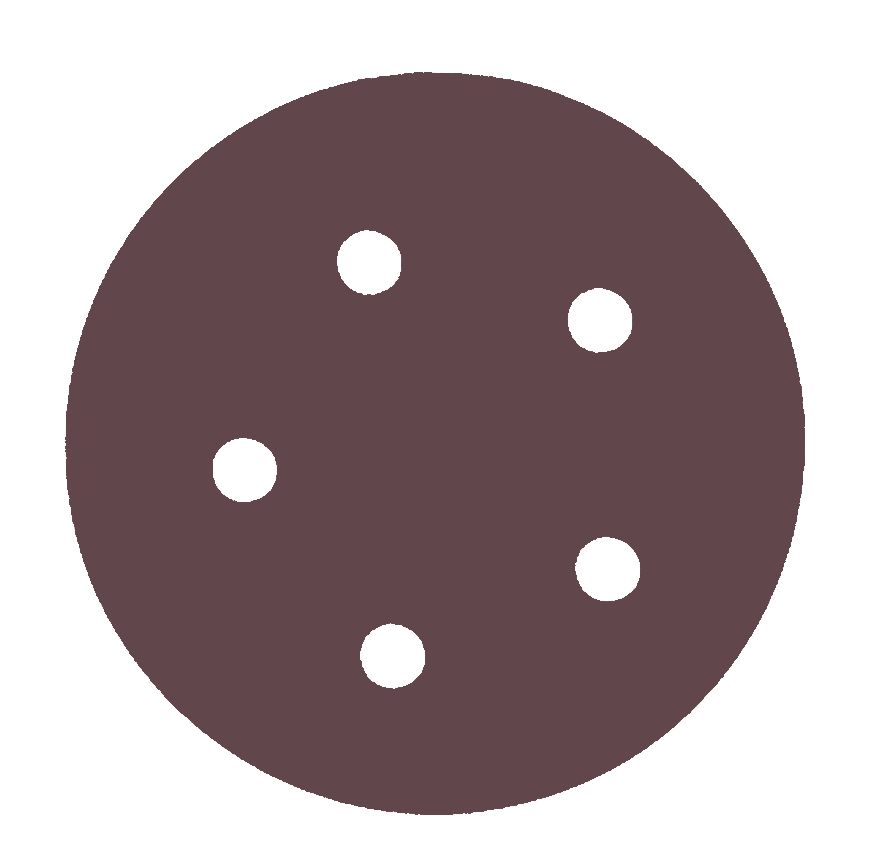 DISCO C/VELCRO FANDELI 5" X088 C/5 PERFORACIONES GRANO 80 ROJO (07835)(H)