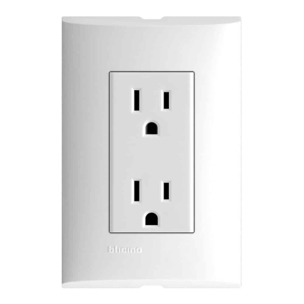 BTICINO PLACA FORZA C/1 TOMACORRIENTE DUPLEX 2P+T (FZA68SS)