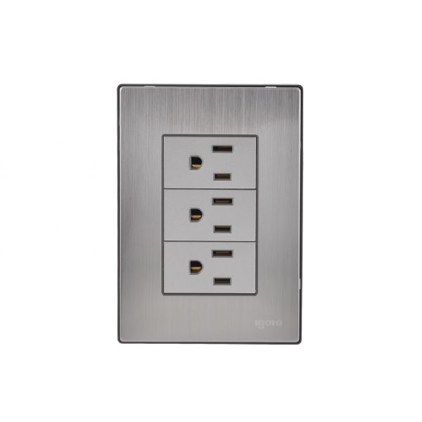 IGOTO PLACA C/3 CONTACTOS PLATA (INOX1004)(E)