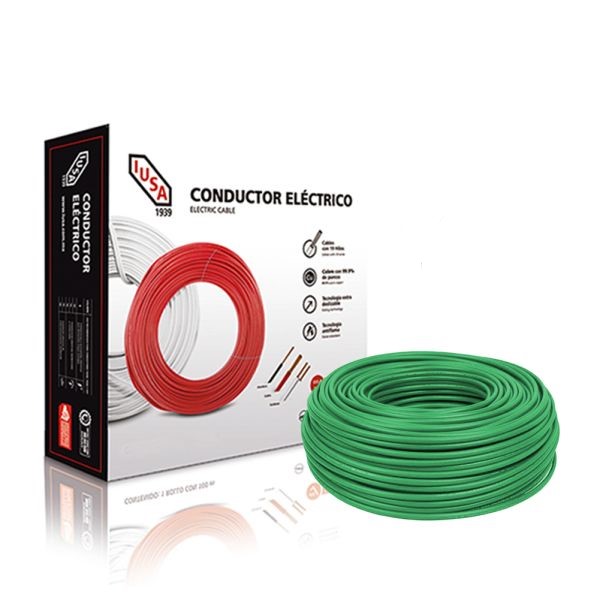 IUSA CABLE THW #12 VERDE CAJA 100M (399326)
