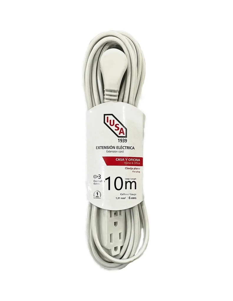 IUSA EXTENSIÓN DOMÉSTICA POLARIZADA BLANCA CLAVIJA 90° 10M (619344)(E)